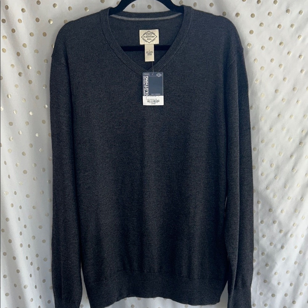 St. John's Bay Charcoal V-Neck Sweater